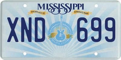 MS license plate XND699