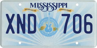 MS license plate XND706