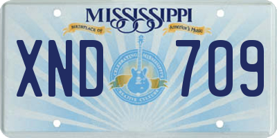 MS license plate XND709