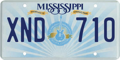 MS license plate XND710