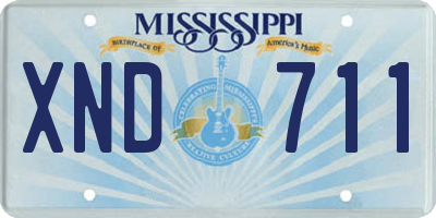 MS license plate XND711