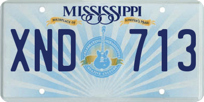 MS license plate XND713