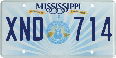 MS license plate XND714