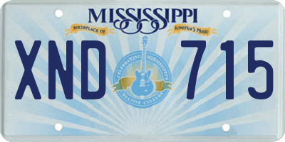 MS license plate XND715