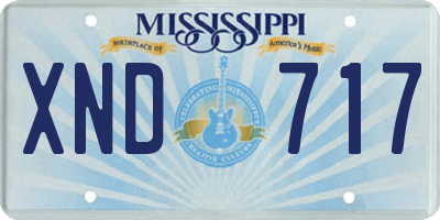 MS license plate XND717