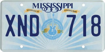 MS license plate XND718