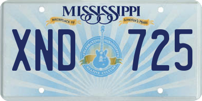 MS license plate XND725