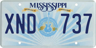 MS license plate XND737