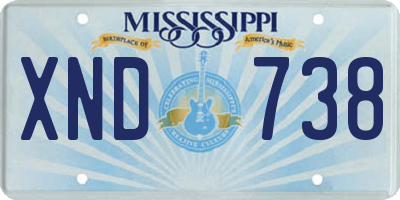 MS license plate XND738