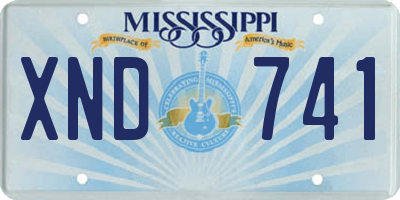 MS license plate XND741