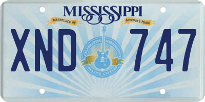 MS license plate XND747