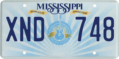 MS license plate XND748