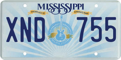 MS license plate XND755