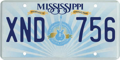 MS license plate XND756
