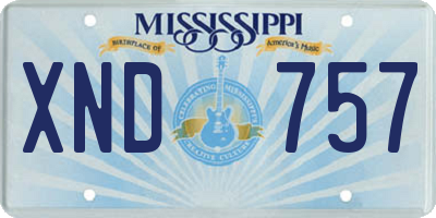 MS license plate XND757