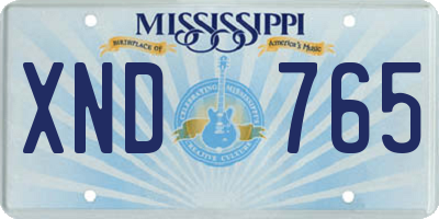 MS license plate XND765