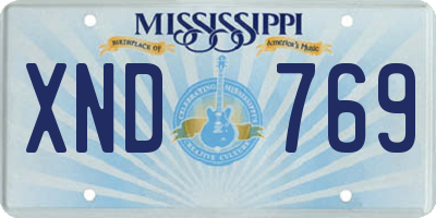 MS license plate XND769