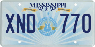 MS license plate XND770