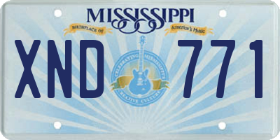 MS license plate XND771