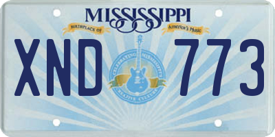 MS license plate XND773