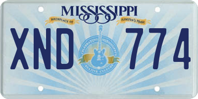 MS license plate XND774