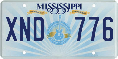 MS license plate XND776