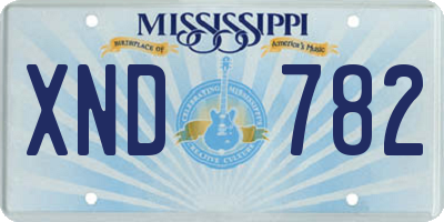 MS license plate XND782