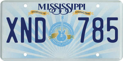 MS license plate XND785