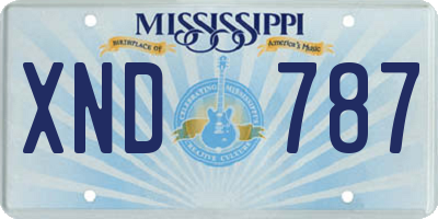 MS license plate XND787