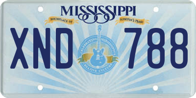 MS license plate XND788