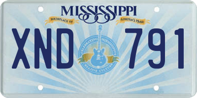 MS license plate XND791