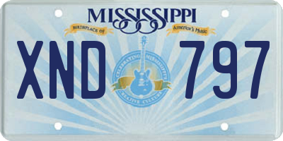 MS license plate XND797