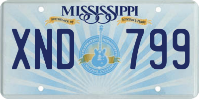 MS license plate XND799
