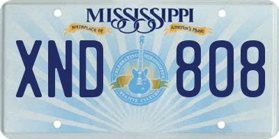 MS license plate XND808