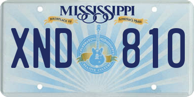 MS license plate XND810
