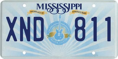 MS license plate XND811