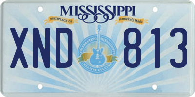 MS license plate XND813