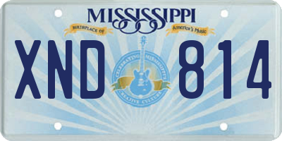 MS license plate XND814