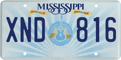 MS license plate XND816
