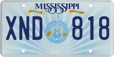 MS license plate XND818