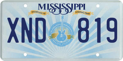 MS license plate XND819