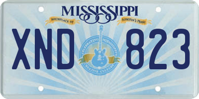 MS license plate XND823