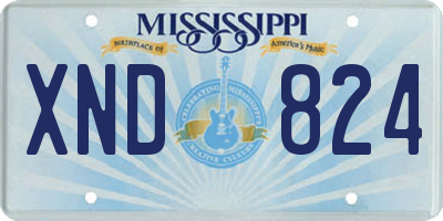 MS license plate XND824