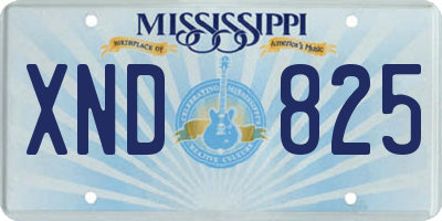 MS license plate XND825