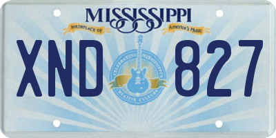 MS license plate XND827