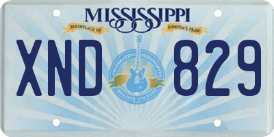 MS license plate XND829