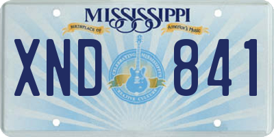 MS license plate XND841