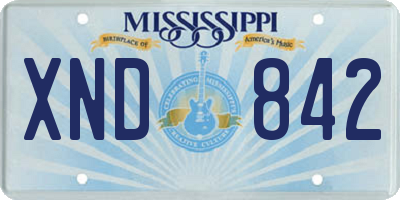 MS license plate XND842