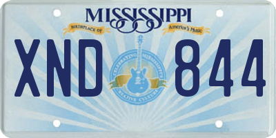 MS license plate XND844