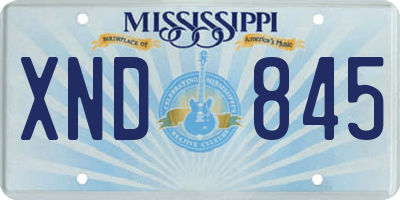 MS license plate XND845